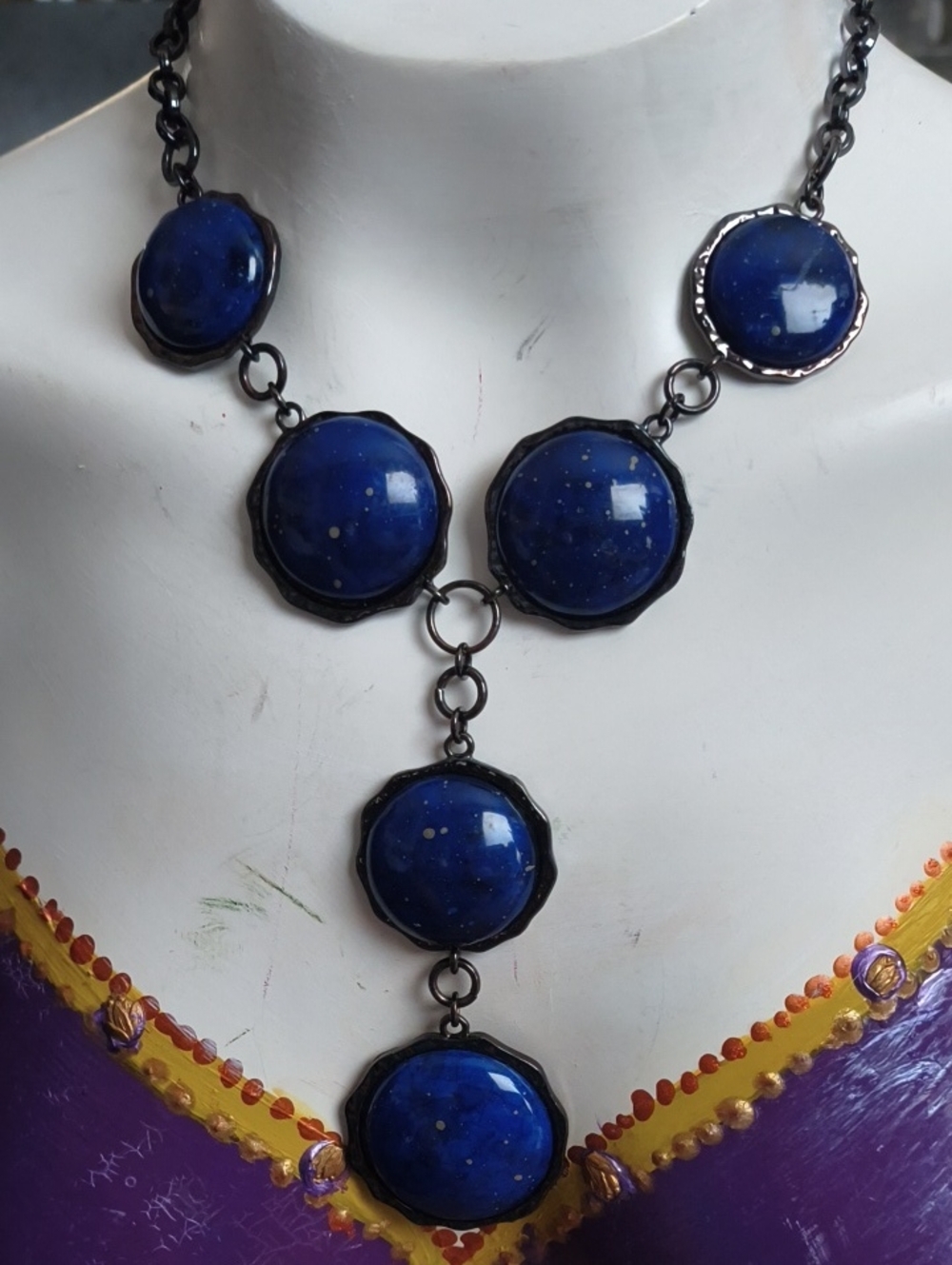 NWOT Nordstrom Lapis Blue Statement Disc Necklace - Elegant Women's Jewelry